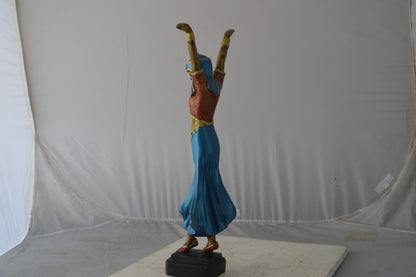 Gypsy dancer raising hands bronze statue - Size: 10"L x 6"W x 25"H.
