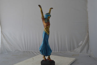 Gypsy dancer raising hands bronze statue - Size: 10"L x 6"W x 25"H.