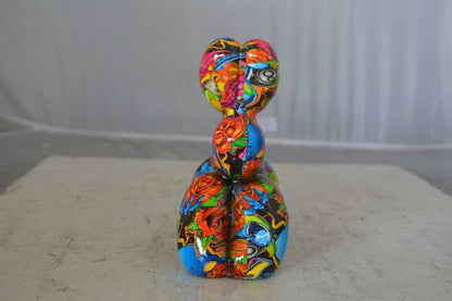 Graffiti balloon dog Resin statue - Size: 9"L x 4"W x 7"H.
