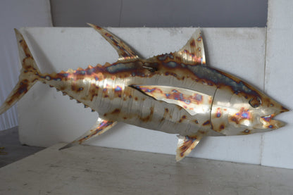Jack fish wall mounted laser cut steel - Size: 37"L x 2"W x 18"H.