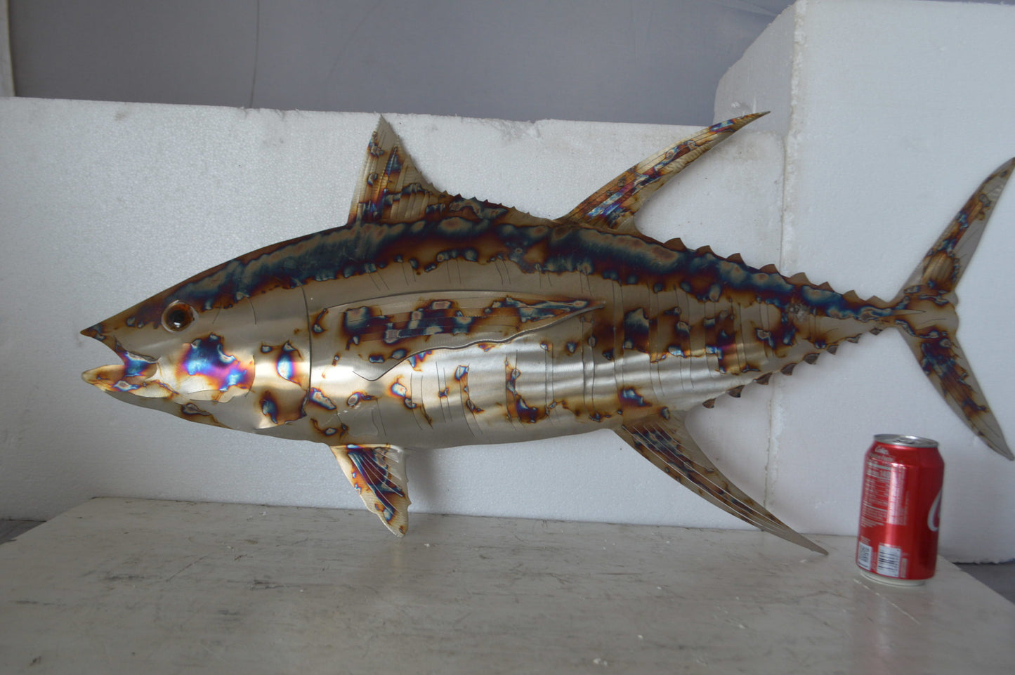 Jack fish wall mounted laser cut steel - Size: 37"L x 2"W x 18"H.