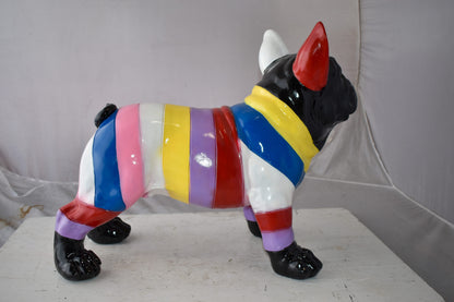 French Bulldog Multicolored Large Resin Statue Size: 24" x 11" x 18"H