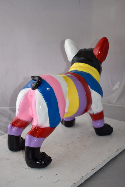 French Bulldog Multicolored Large Resin Statue Size: 24" x 11" x 18"H