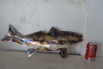 Fish laser cut steel wall mounted - Size: 25"L x 2"W x 9"H.