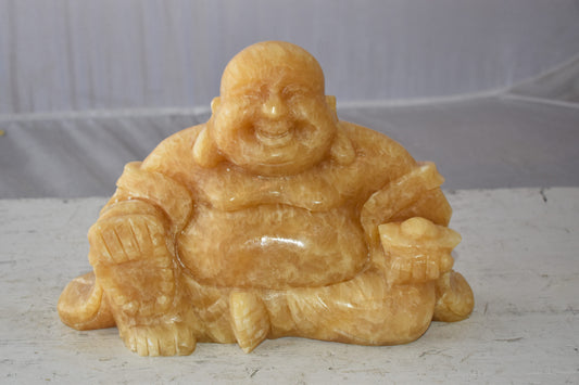 Buddha Made of Jade Statue Size: 13" x 4" x 10"H