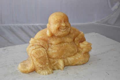 Buddha Made of Jade Statue Size: 13" x 4" x 10"H
