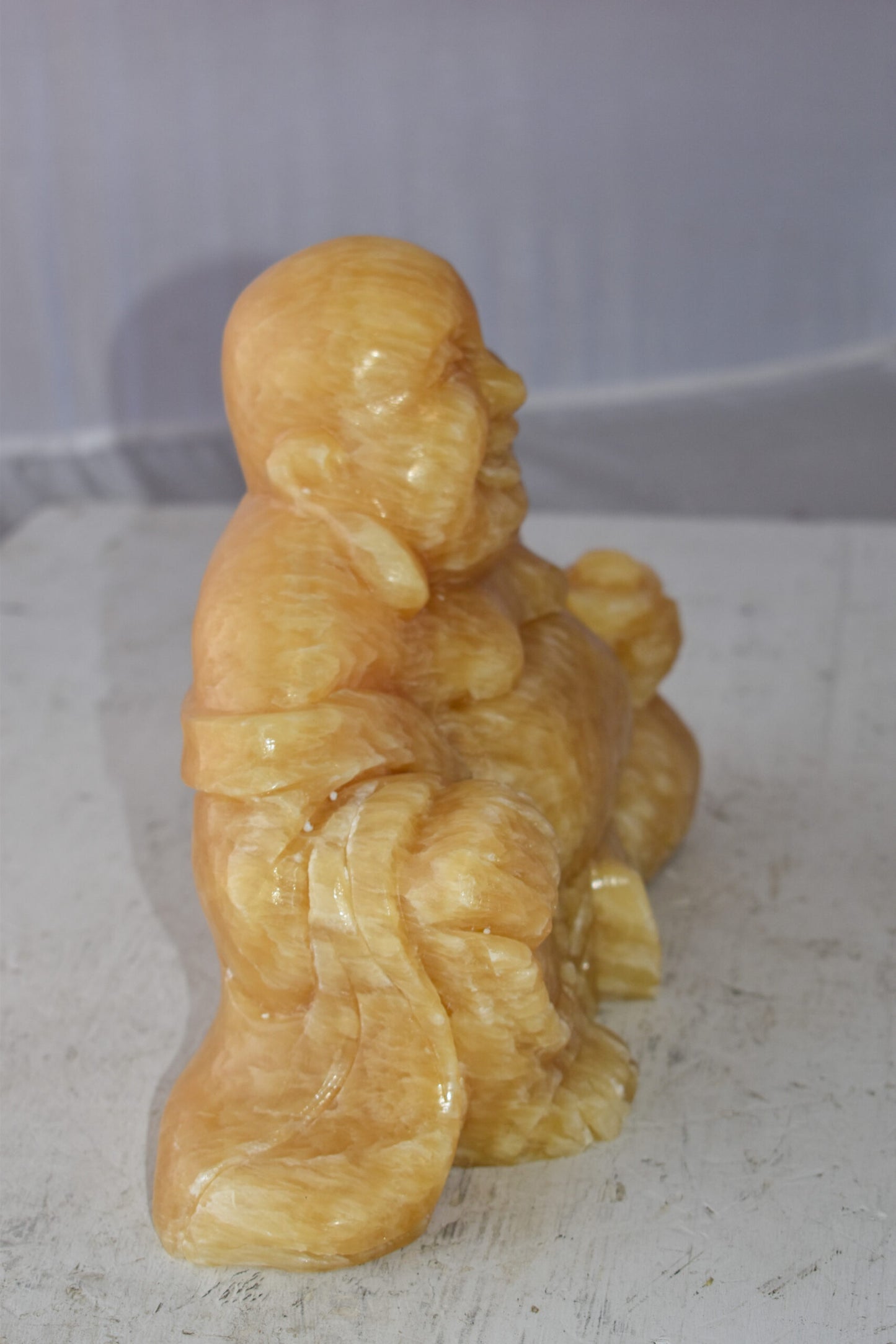 Buddha Made of Jade Statue Size: 13" x 4" x 10"H