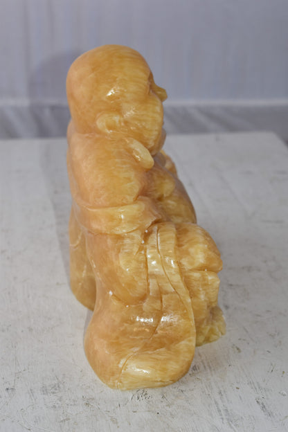 Buddha Made of Jade Statue Size: 13" x 4" x 10"H