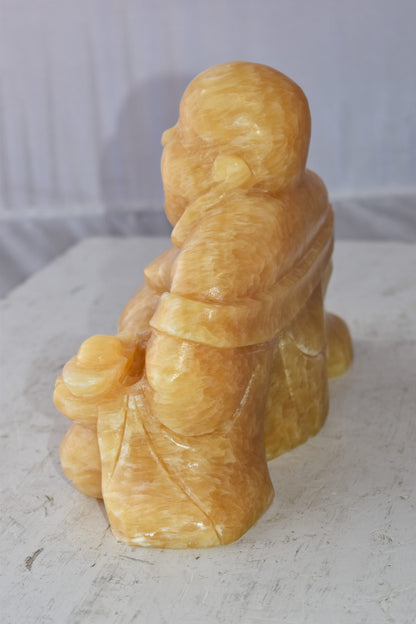 Buddha Made of Jade Statue Size: 13" x 4" x 10"H