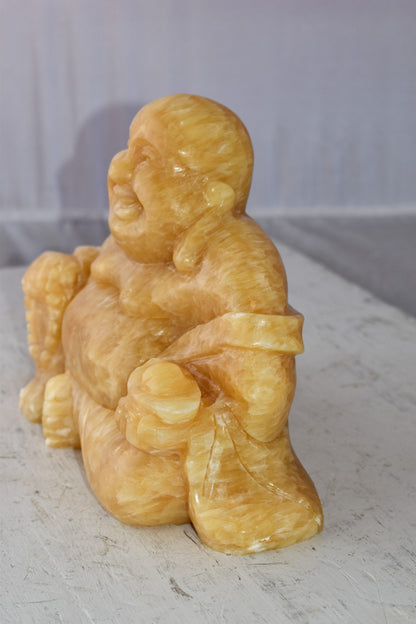 Buddha Made of Jade Statue Size: 13" x 4" x 10"H