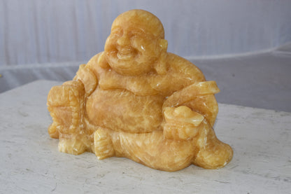 Buddha Made of Jade Statue Size: 13" x 4" x 10"H