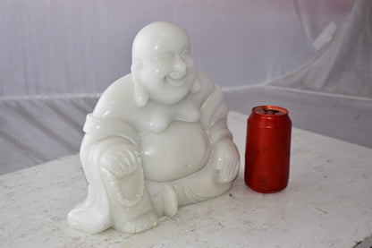 Buddha White Made of Jade Statue Size: 13" x 4" x 10"H