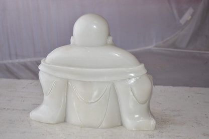 Buddha White Made of Jade Statue Size: 13" x 4" x 10"H