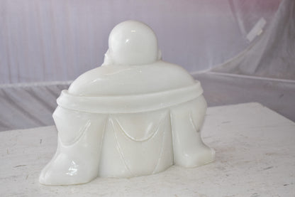 Buddha White Made of Jade Statue Size: 13" x 4" x 10"H