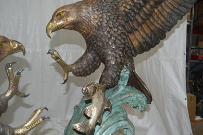 Opposing Eagles Bronze Statue - Size: 90"L x 69"W x 90"H.