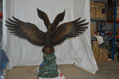 Opposing Eagles Bronze Statue - Size: 90"L x 69"W x 90"H.