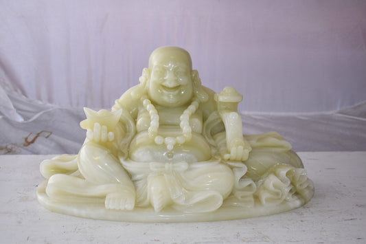 Buddha Statue Large Made of Jade Size: 22" x 9" x 11"H
