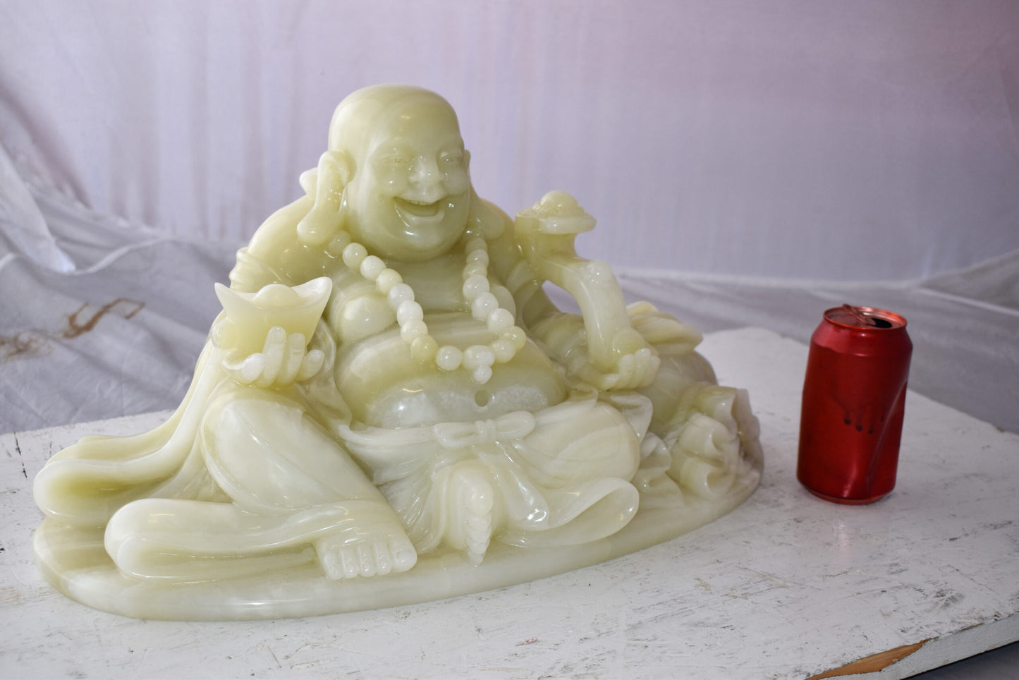 Buddha Statue Large Made of Jade Size: 22" x 9" x 11"H