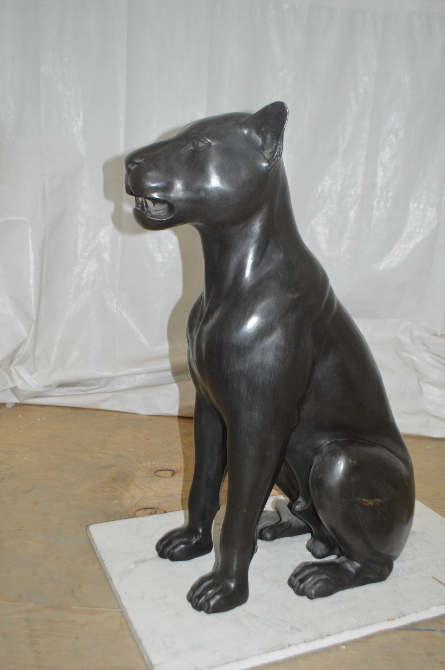 Black Panther Bronze Statue - Size: 32"L x 13"W x 36"H.