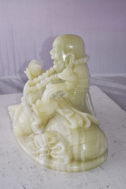 Buddha Statue Large Made of Jade Size: 22" x 9" x 11"H