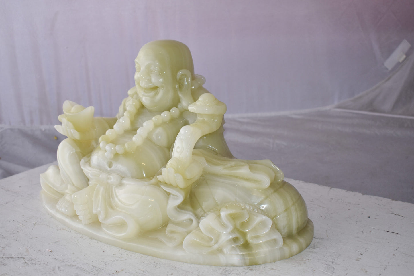 Buddha Statue Large Made of Jade Size: 22" x 9" x 11"H