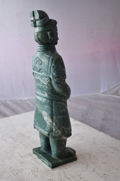 Asian Terracotta Warrior Standing Replica Made of Marble 6" x 4" x 19"H