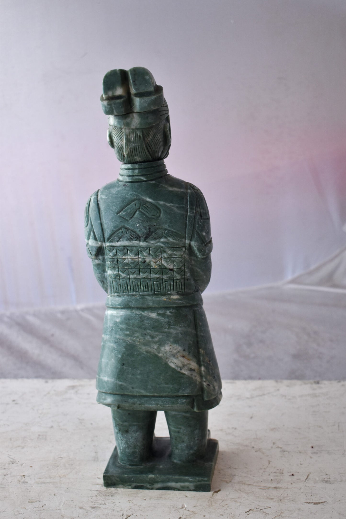 Asian Terracotta Warrior Standing Replica Made of Marble 6" x 4" x 19"H