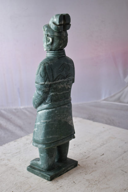 Asian Terracotta Warrior Standing Replica Made of Marble 6" x 4" x 19"H