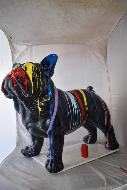 French Bulldog with Paint Drops Giant Resin Statue Size: 52" x 24" x 38"H