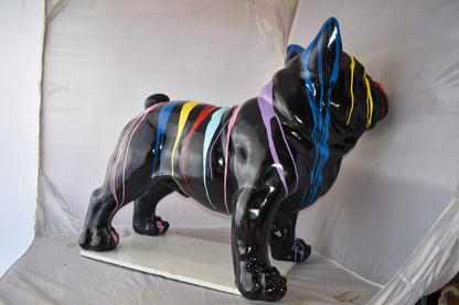 French Bulldog with Paint Drops Giant Resin Statue Size: 52" x 24" x 38"H
