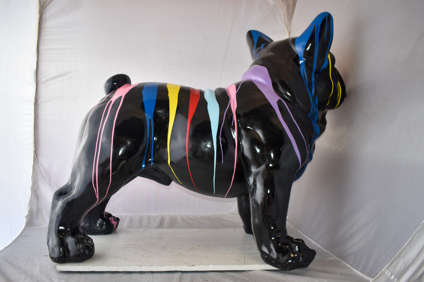 French Bulldog with Paint Drops Giant Resin Statue Size: 52" x 24" x 38"H