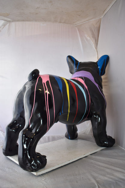 French Bulldog with Paint Drops Giant Resin Statue Size: 52" x 24" x 38"H