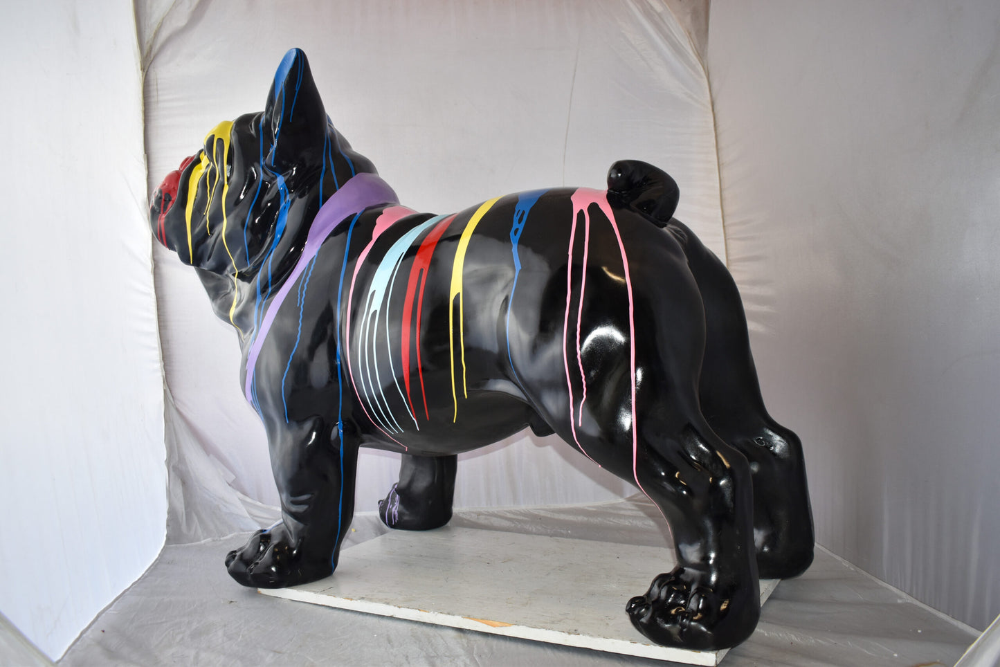 French Bulldog with Paint Drops Giant Resin Statue Size: 52" x 24" x 38"H