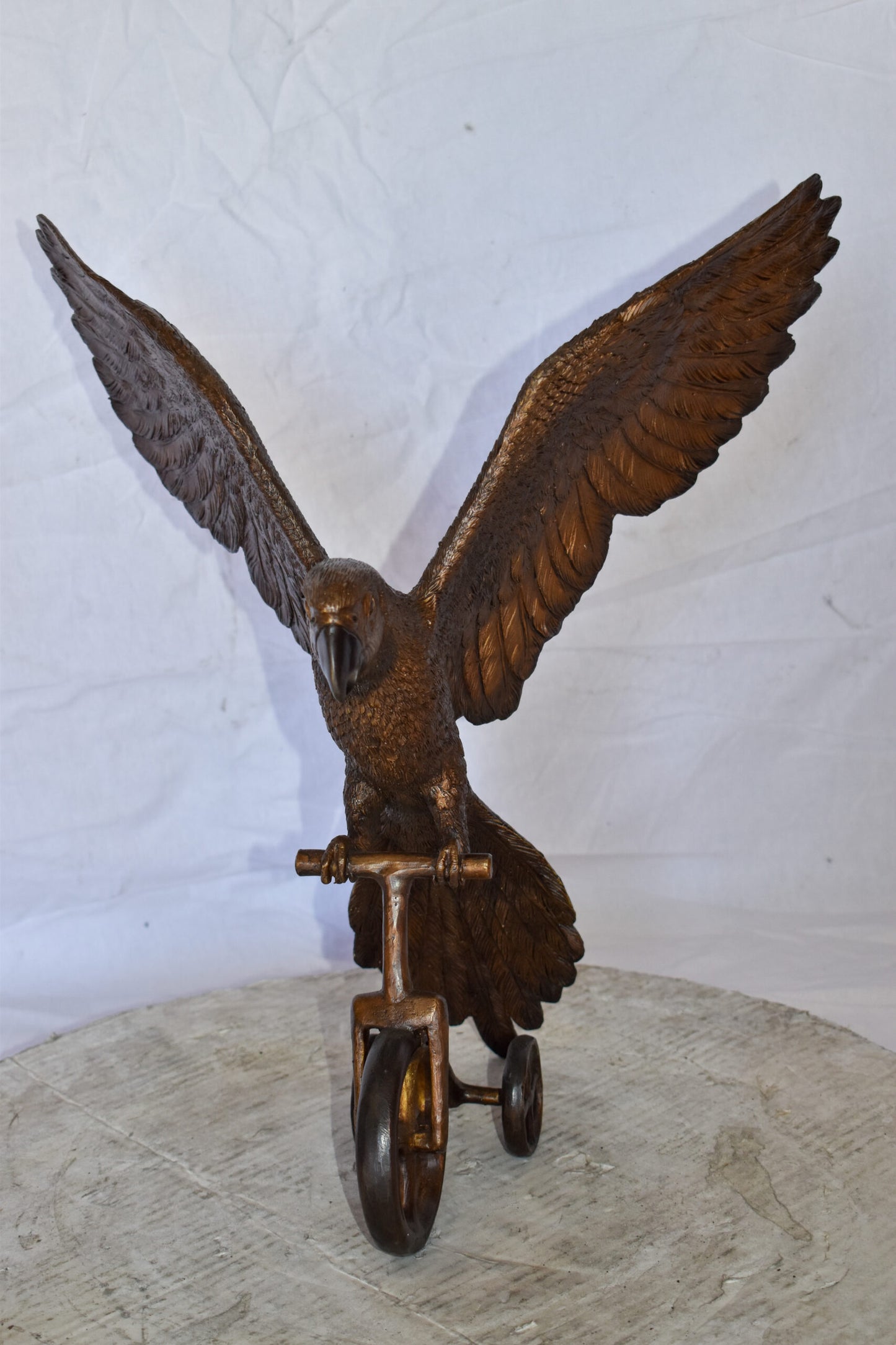 Parrot Riding a Tricycle Bronze Statue Size: 17" x 11" x 19"H