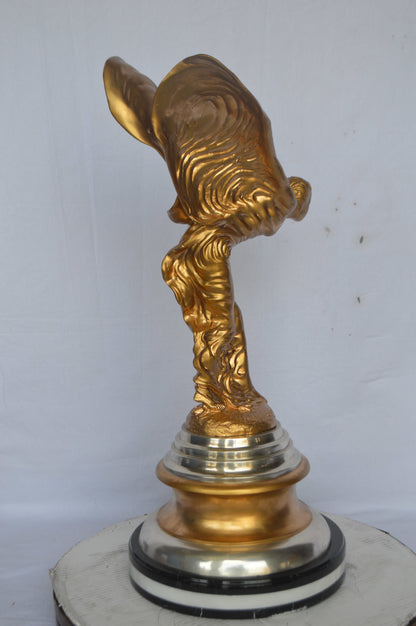 Gold and Silver Rolls Royce Bronze Statue - Size: 14"L x 14"W x 32"H.