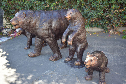 Life Size Family Bear with Mama Bear and 3 Cubs Bronze Statues 64" x 26" x 43"H