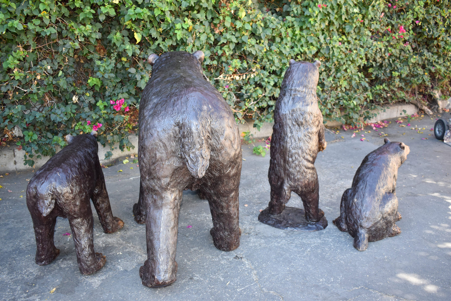 Life Size Family Bear with Mama Bear and 3 Cubs Bronze Statues 64" x 26" x 43"H