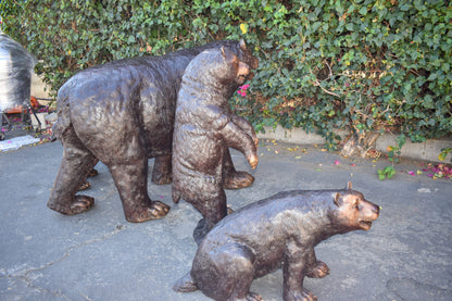 Life Size Family Bear with Mama Bear and 3 Cubs Bronze Statues 64" x 26" x 43"H