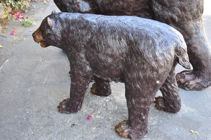 Life Size Family Bear with Mama Bear and 3 Cubs Bronze Statues 64" x 26" x 43"H