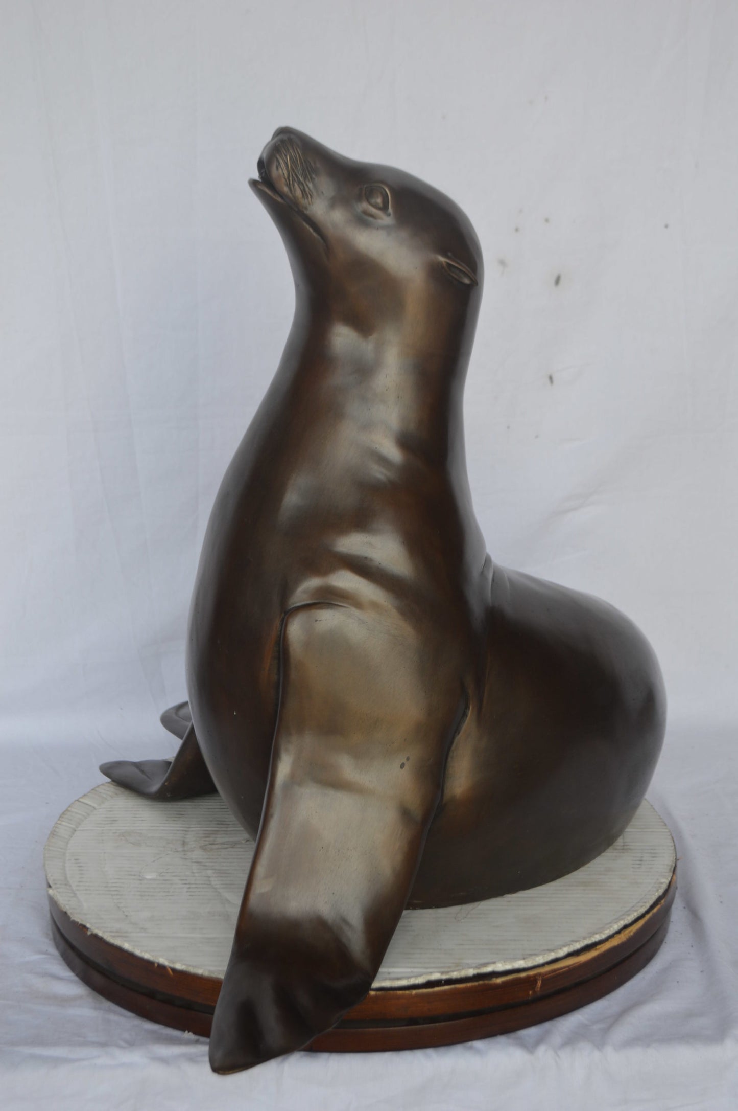 Seal Fountain made of bronze statue - Size: 35"L x 24"W x 27"H.