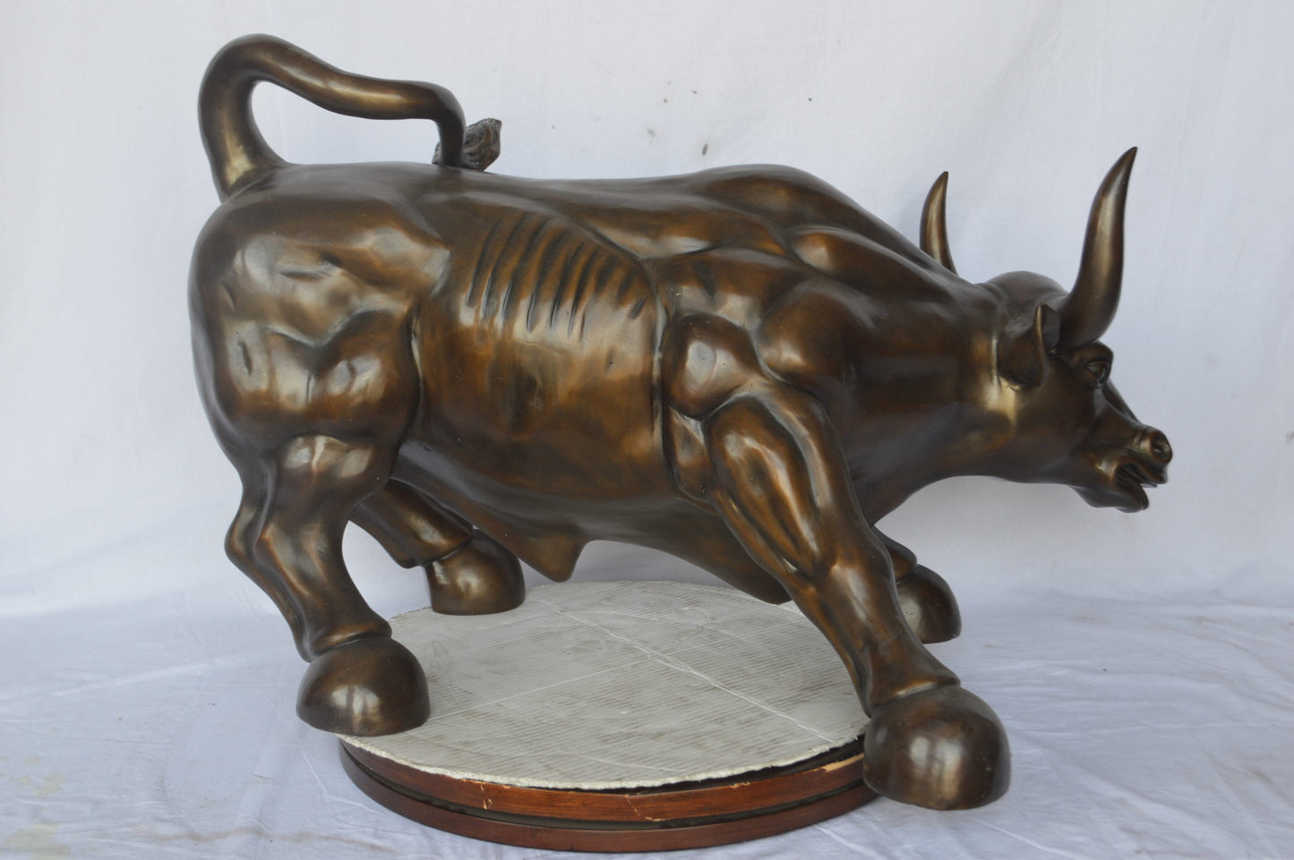 Wall Street Bull Bronze Statue - Size: 21"L x 43"W x 29"H.