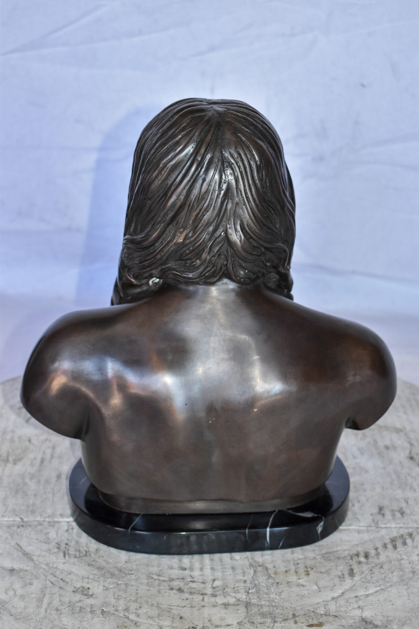 Bust Of Native American Indian Brave Bronze State Size: 12" x 7" x 14"H