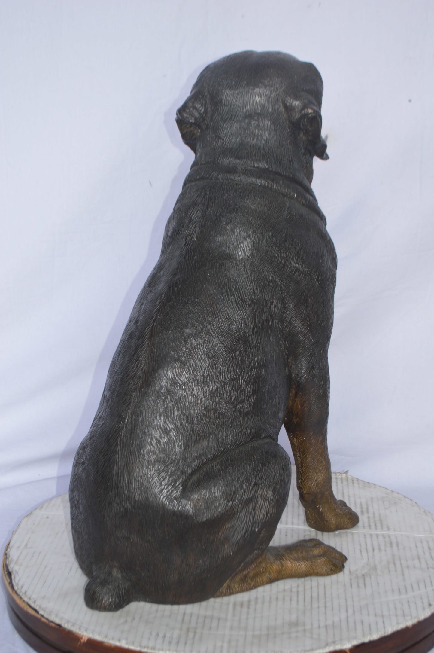 Labrador Retriever Sitting bronze statue - Size: 19"L x 15"W x 25"H.