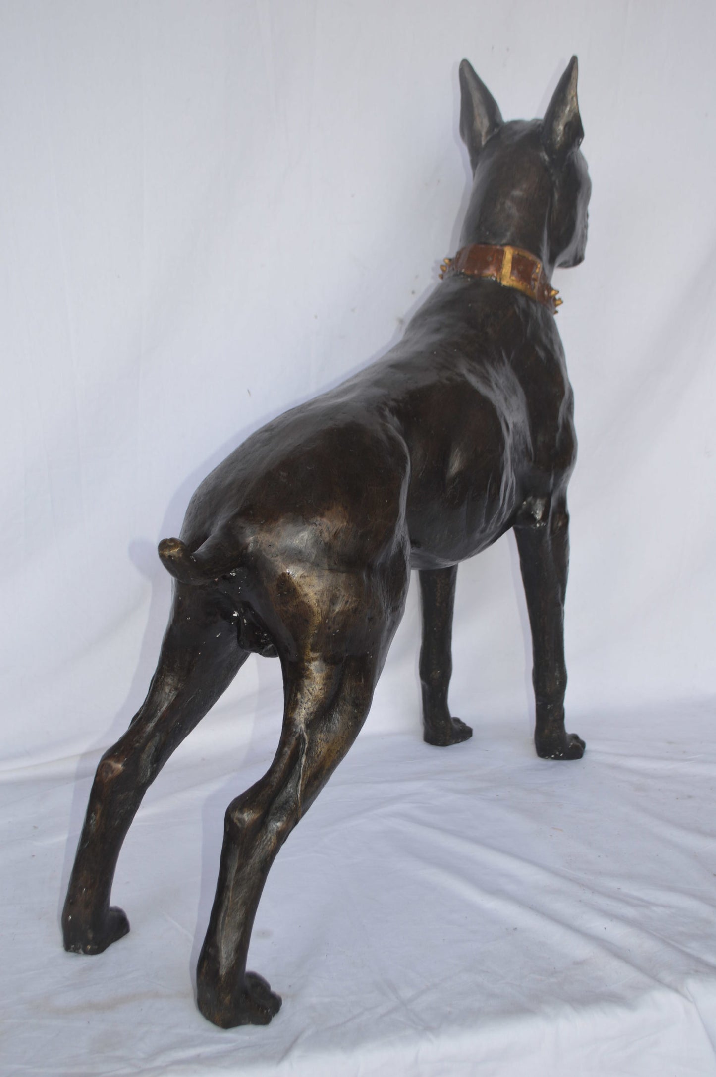 Boxer Dog bronze statue - Size: 35"L x 10"W x 36"H.