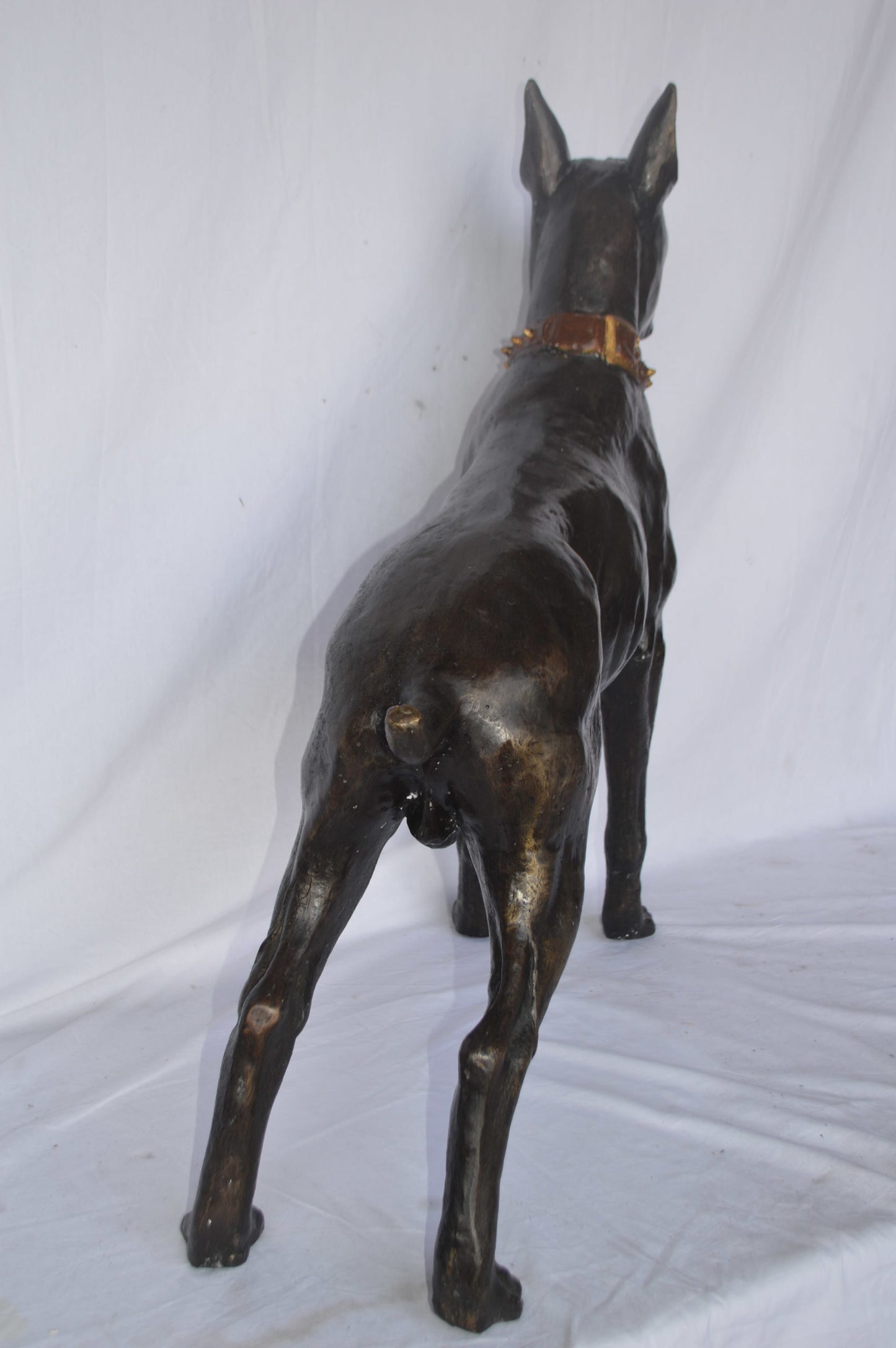 Boxer Dog bronze statue - Size: 35"L x 10"W x 36"H.