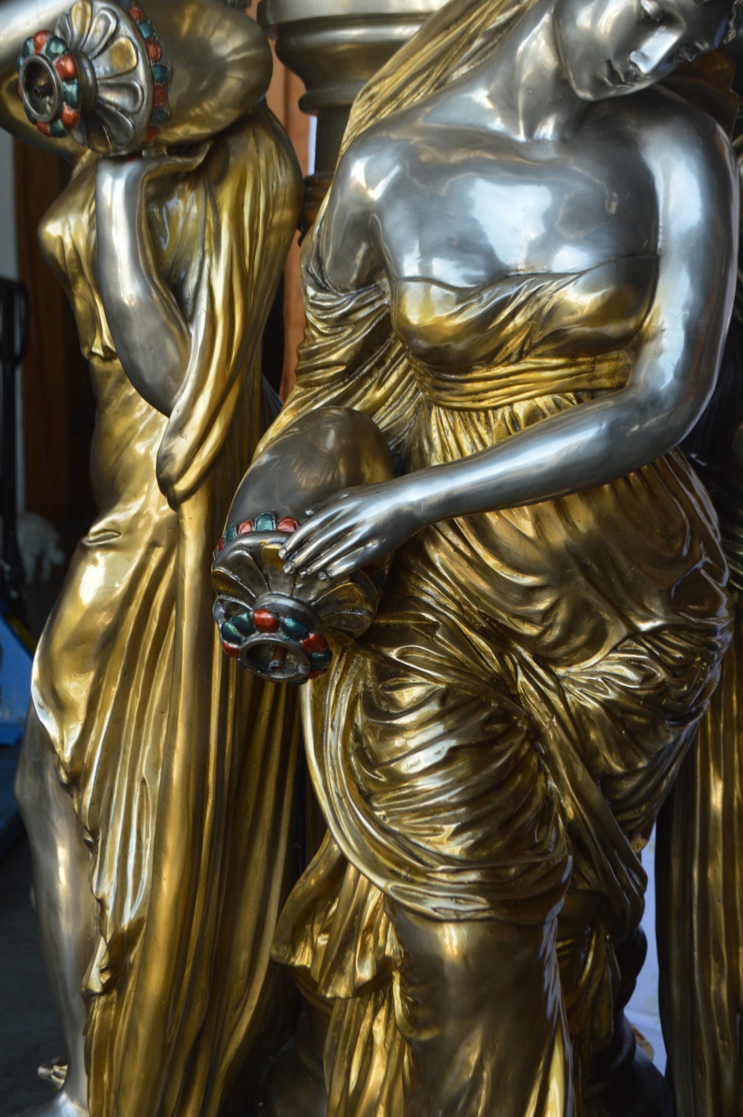 Four seasons fountain bronze statue - Size: 53"L x 53"W x 96"H.