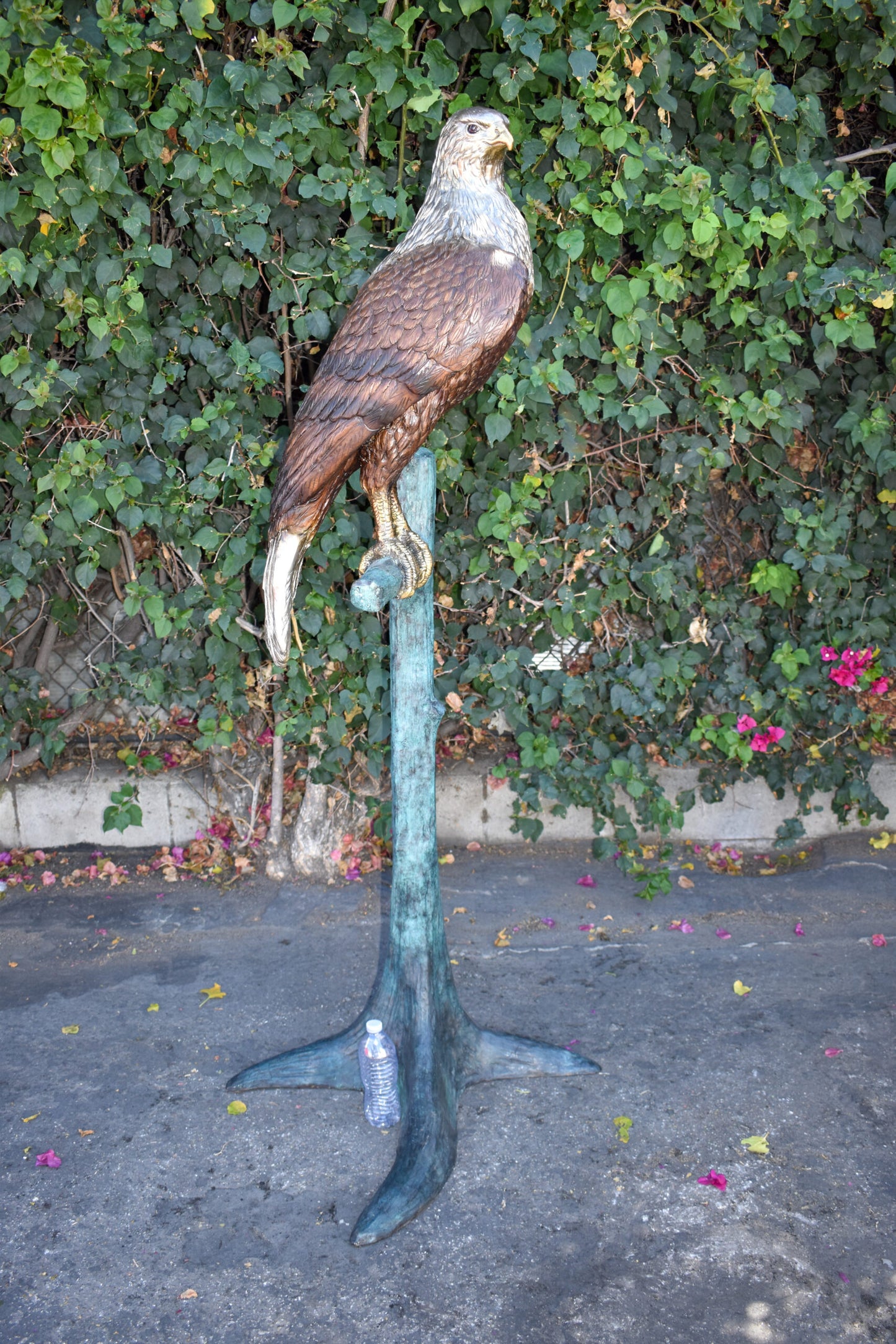 Very Detailed Eagle Standing on A Tree Branch Bronze Statue  24" x 28" x 66"H