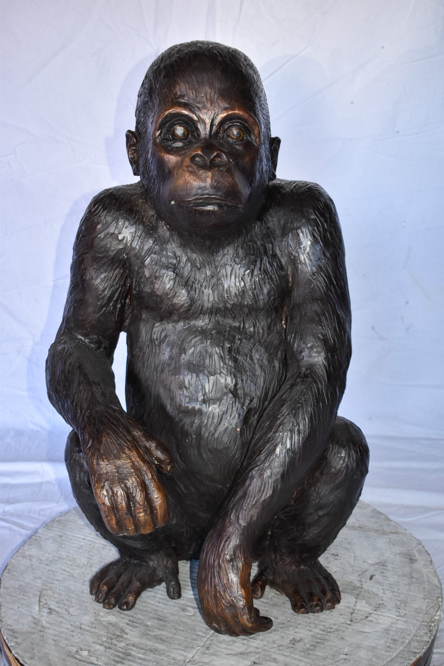Baby Gorilla Sitting Detailed and Impressive Bronze Statue  18" x 14" x 30"H