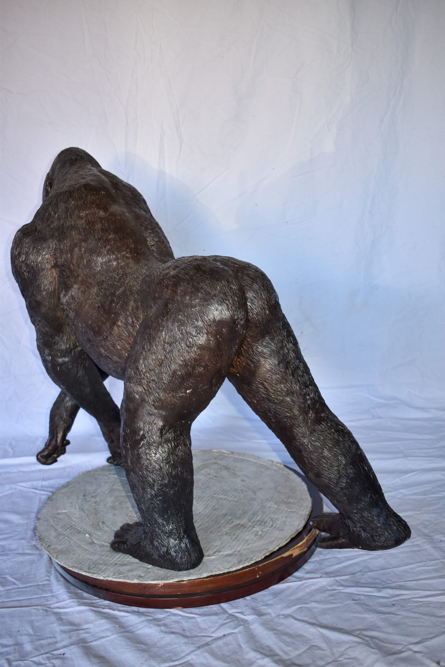 Gorilla Walking Detailed and Impressive Bronze Statue Size: 38" x 15" x 33"H