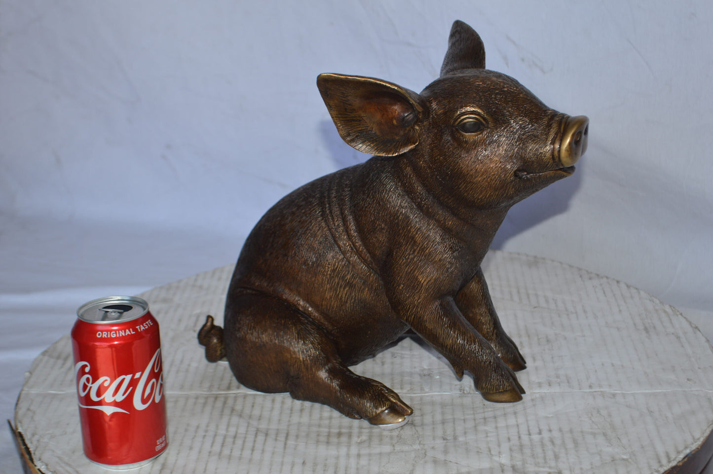 Pig – Piglet Bronze Statue - Size: 14"L x 10"W x 12"H.